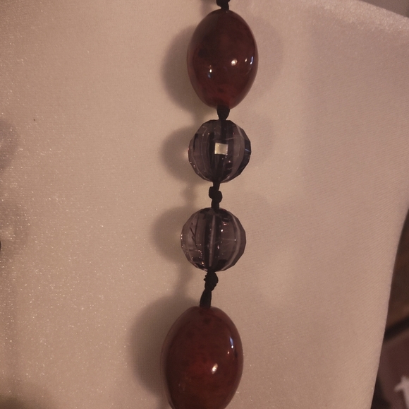 Elegant Red and Black Beaded Necklace #3 - Picture 2 of 3